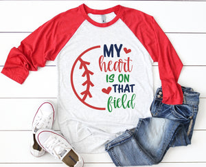 My Heart is on that Field Svg, Baseball Svg, Baseball Mom, Baseball Life Svg, Sports Svg, Cricut Cut File, Baseball PNG