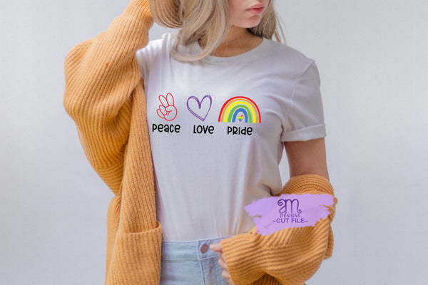 peace love pride svg, pride. svg, proud svg, peace love svg, cricut svg, svg for pride, pride month svg, LGBTQ pride