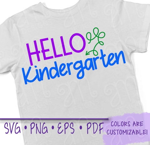 Back to School SVG Hello Kindergarten Back to school shirt kindergarten shirt kindergarten svg svg svg files for cricut hello svg