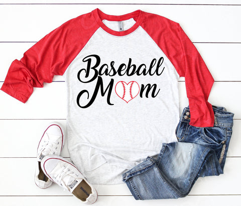 Baseball Mom, Baseball Mom Svg, Baseball Svg, Baseball Heart, Sports Mom Svg, Svg File for Cricut, Baseball, Vinyl, Decal, Baseball Love