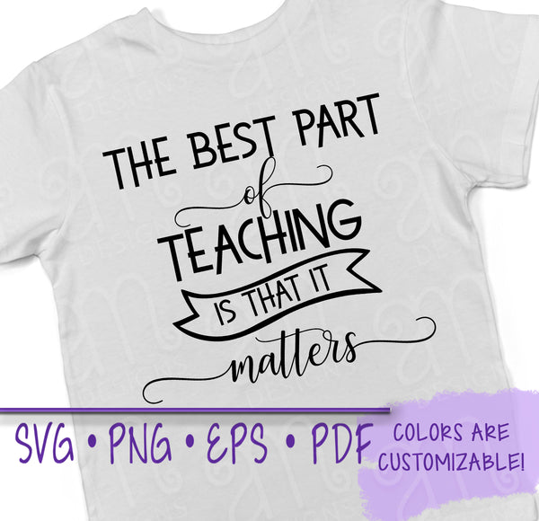 Best Part of Teaching, Teacher svg, Teacher Gifts, Teacher appreciation, Teachers Svg, Teaching Svg, Teaching Matters svg, cricut files