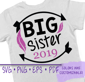 Big Sister Shirt, Custom Sister Shirt, Big Sister Announcement Shirt, Big Sister SVG, Big Sister svg file
