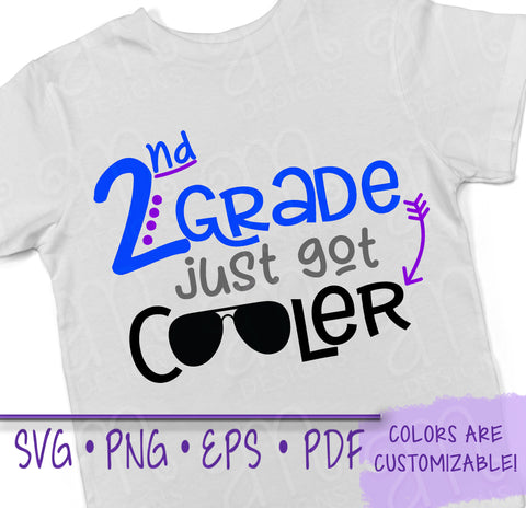 Back to School, SVG, Second Grade Shirt, Second Grade Svg, Cool Second Grade, 2nd grade svg, svg designs, svg files for cricut, svg sayings