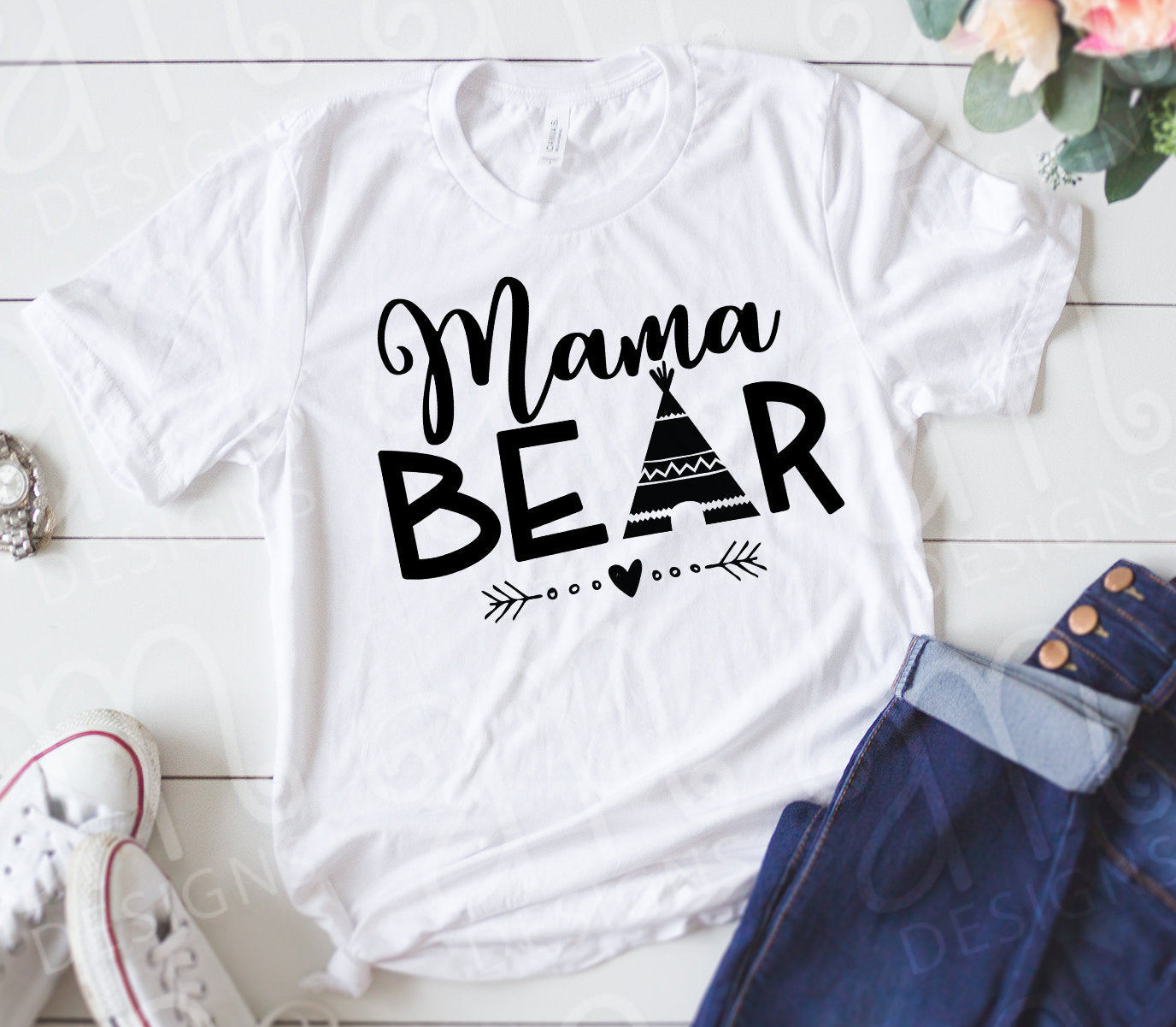 Blessed Mama SVG, Mom svg, png instant download, Mother SVG for Cricut, Teepee, Bear svg, shirt for Mom, mama svg, mom svg, gift for her